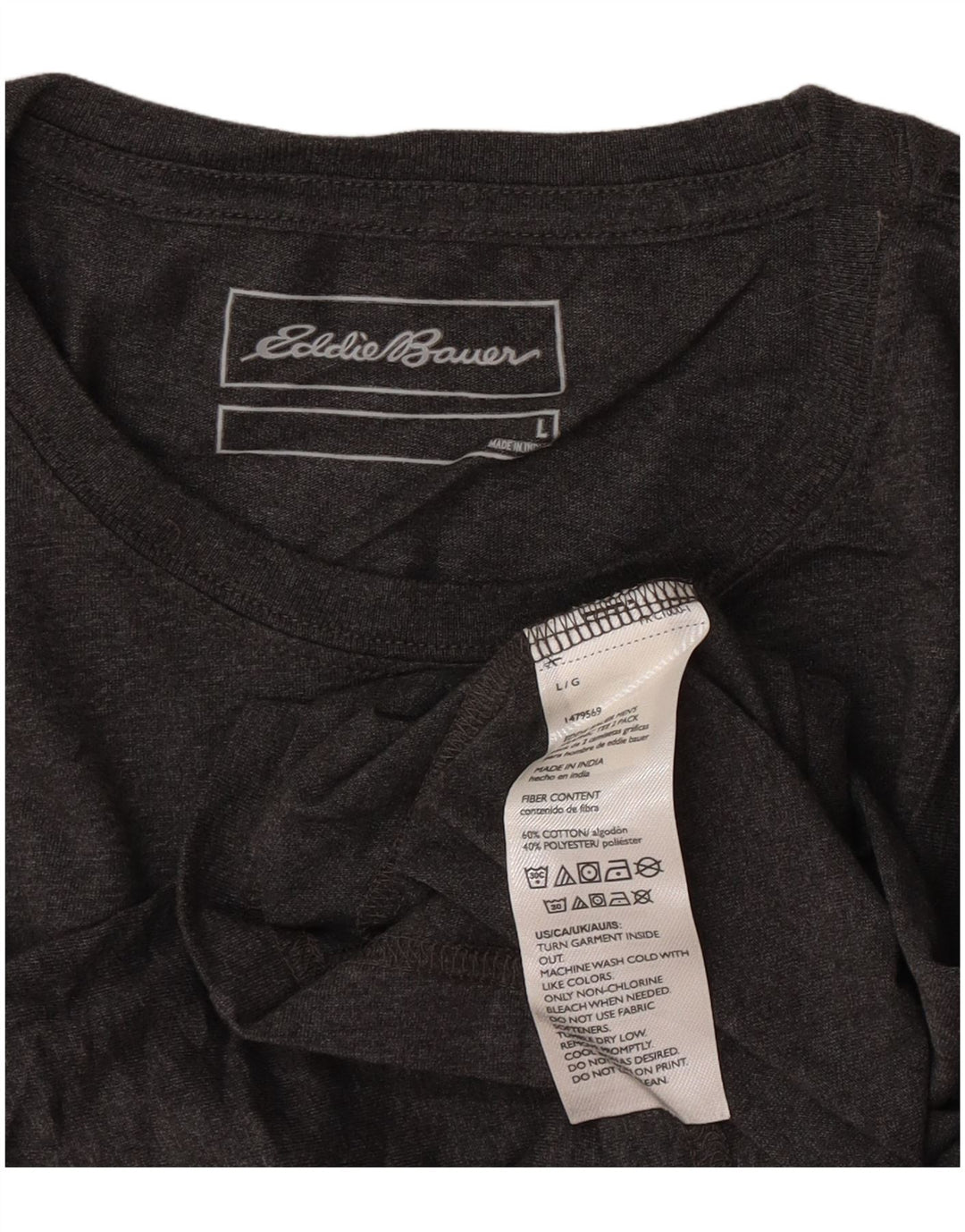 Męski T-shirt z grafiką Eddie Bauer, duży, szary, bawełniany