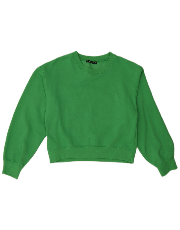 Damska bluza Zara Crop Sweter UK 10 Small Green Poliester
