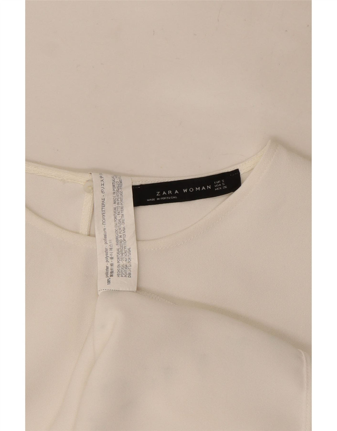 Damska bluzka oversize z batwingiem Zara UK 10, mała, biała, poliestrowa