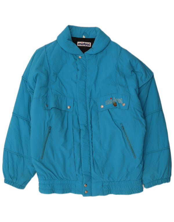 MISTRAL Męska kurtka o luźnym kroju z grafiką UK 40, duża niebieska poliamid