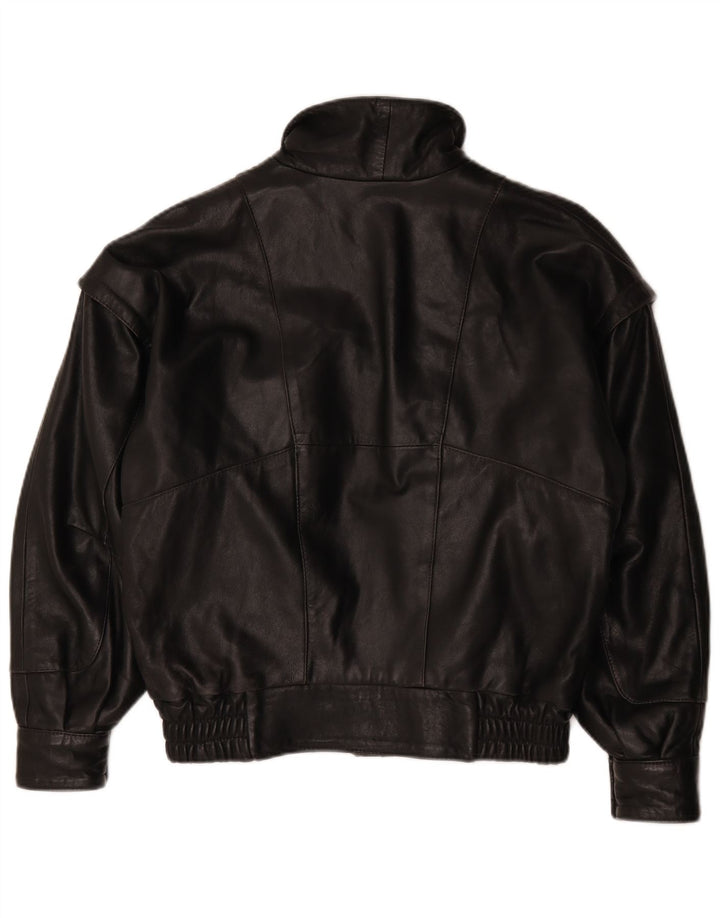 Vintage męska kurtka skórzana bomber UK 46 3XL czarna skóra