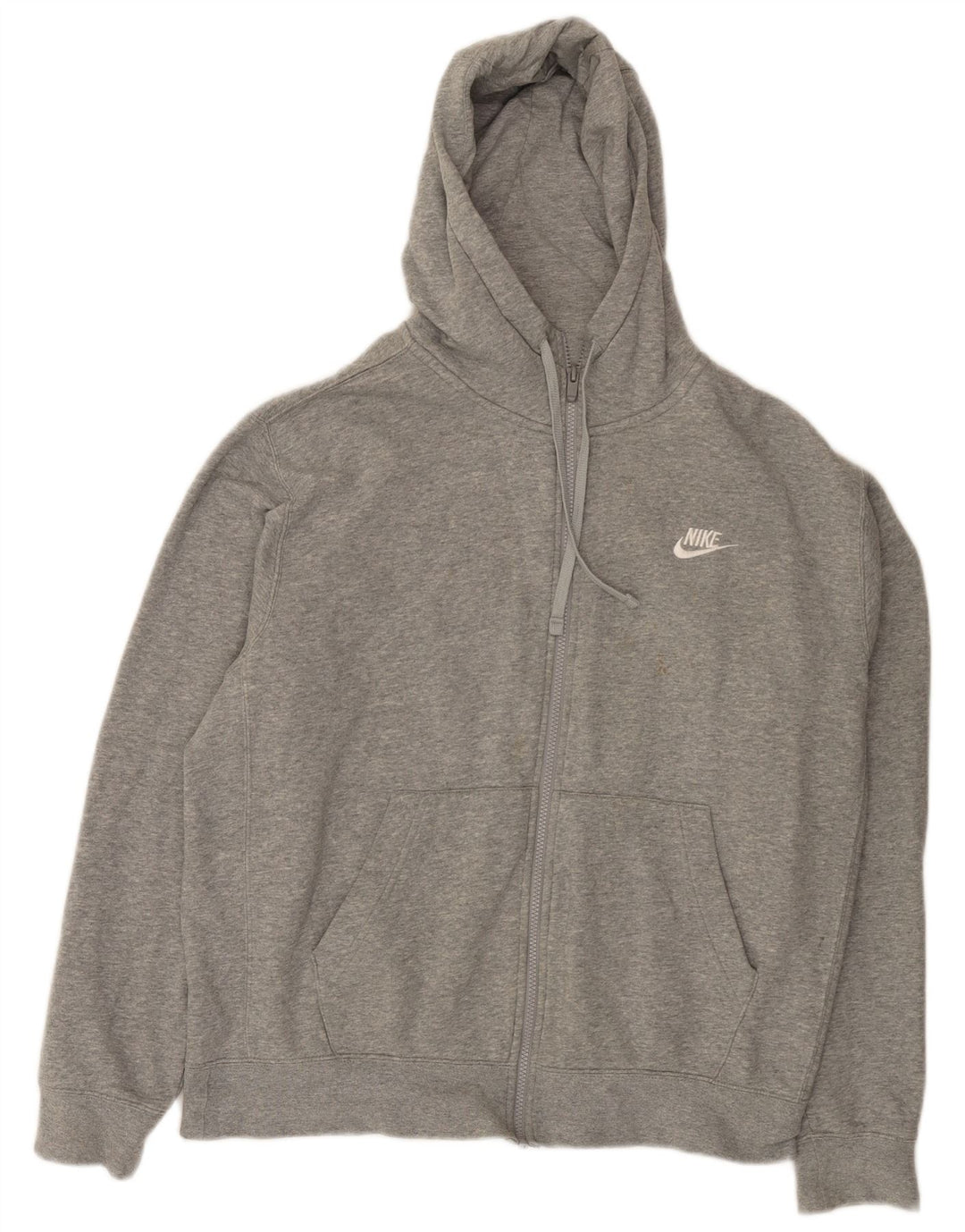 Męski sweter z kapturem i zamkiem błyskawicznym Nike, średnioszary, bawełniany w cętki