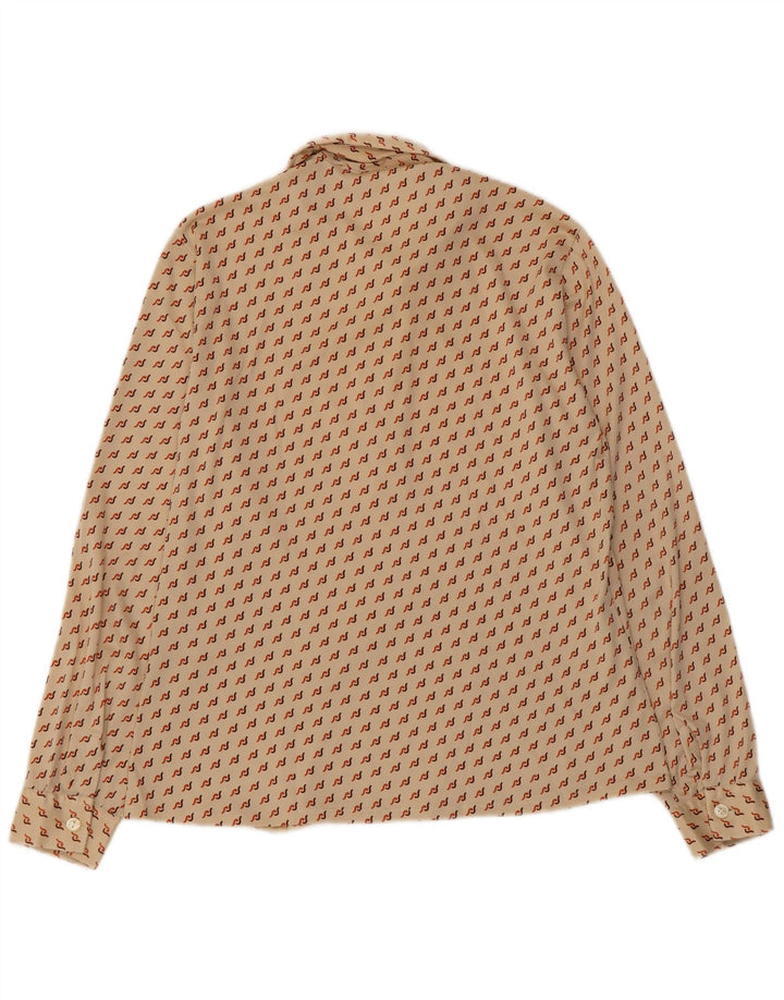 Damska koszula pulowerowa VINTAGE UK 16, duża, beżowa, geometryczna