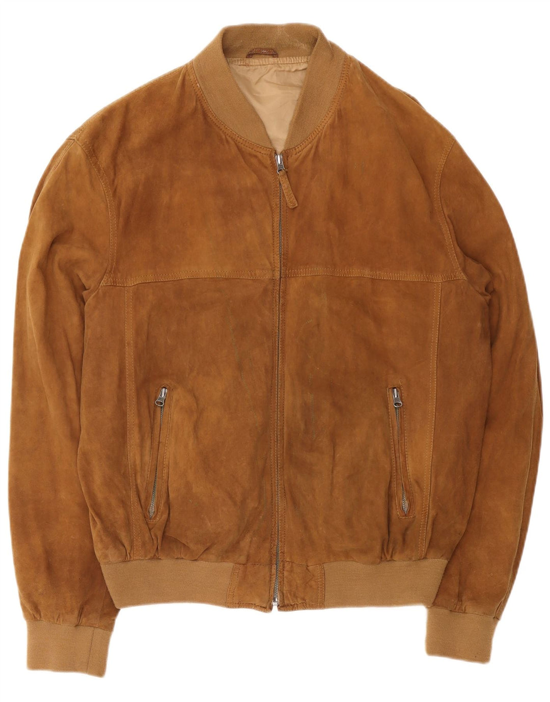 Vintage męska zamszowa kurtka bomber UK 42 XL brązowa skóra