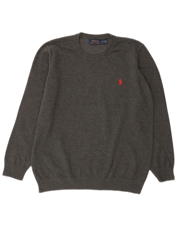 Sweter damski Polo Ralph Lauren z okrągłym dekoltem UK 14, średnioszary, bawełniany