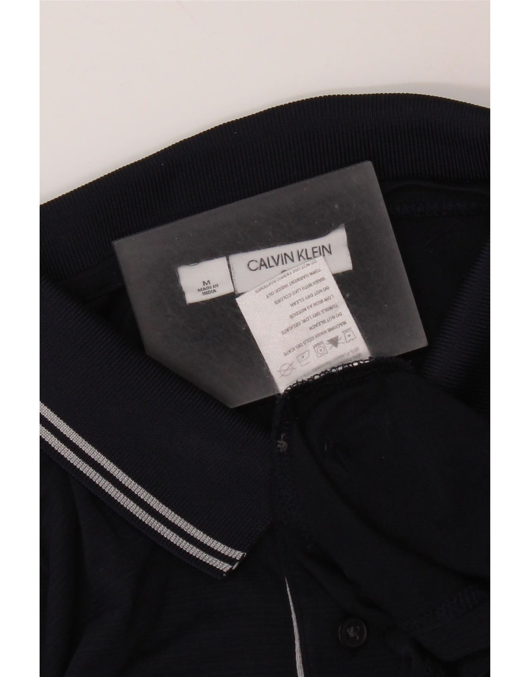 Męska koszulka polo Calvin Klein, średni granatowy poliester