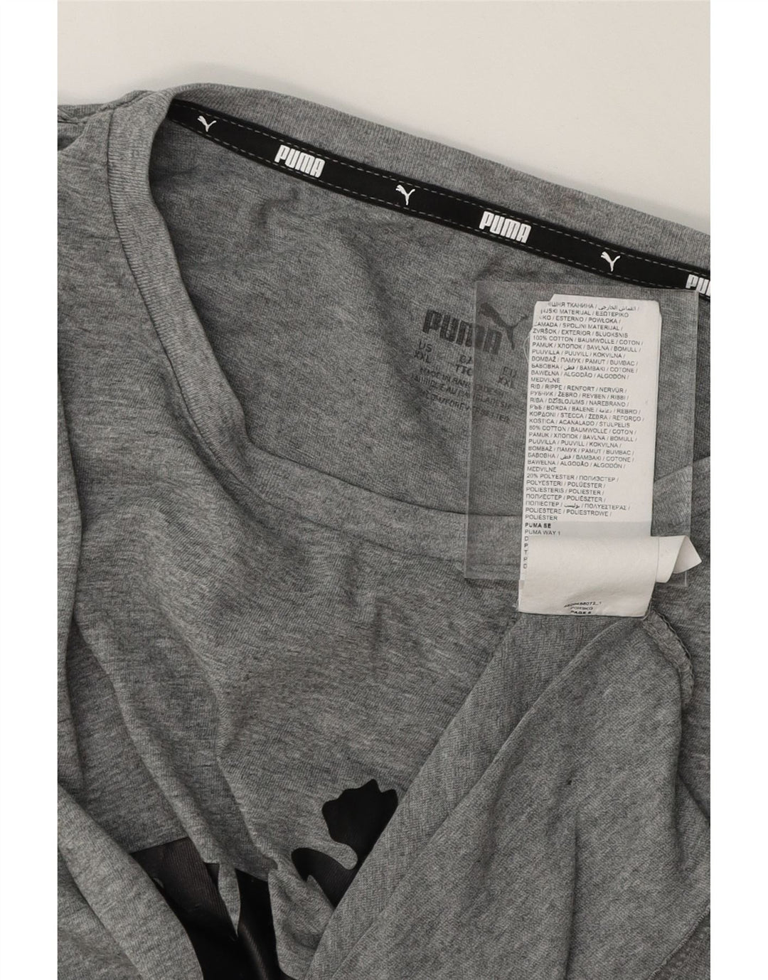 PUMA Mens Graphic T-Shirt Top 2XL Grey Cotton Vintage Puma and Second-Hand Puma from Messina Hembry 