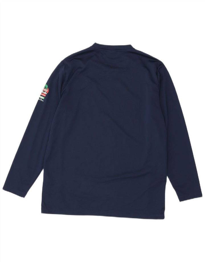 DIADORA Mens Graphic Top Long Sleeve Medium Navy Blue Polyester