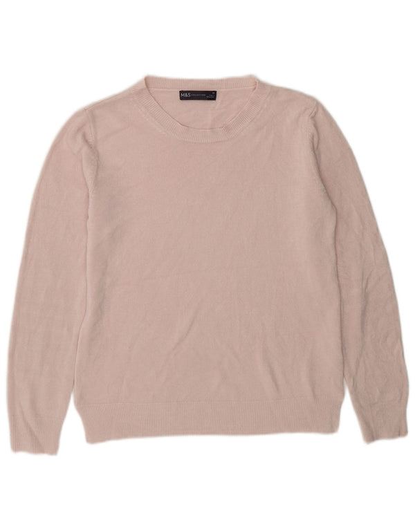 Marks & Spencer Damski sweter z dekoltem w łódkę, UK 10, mały, różowy