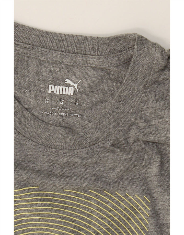 PUMA Mens Graphic T-Shirt Top Medium Grey Cotton Vintage Puma and Second-Hand Puma from Messina Hembry 