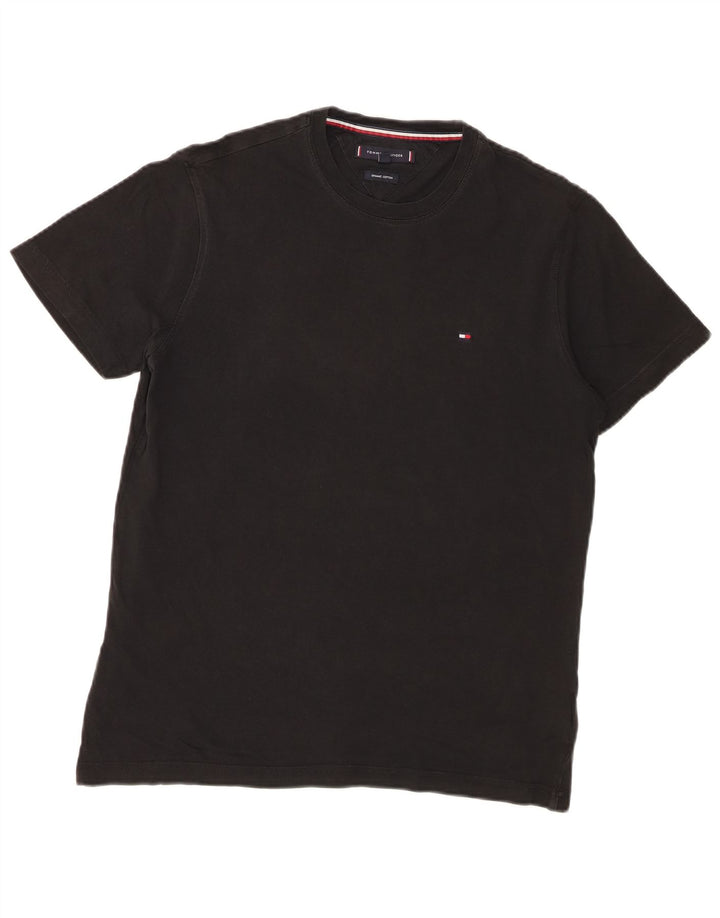 T-shirt męski Tommy Hilfiger Top, średni czarny, bawełniany