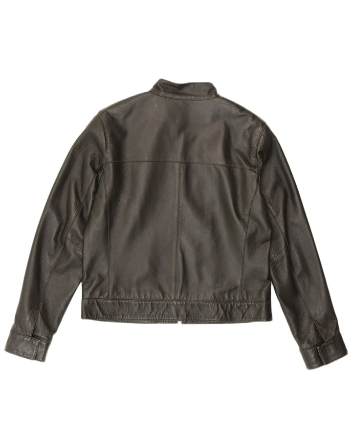 HELLINE Damska kurtka skórzana UK 14 Średnia zielona skóra