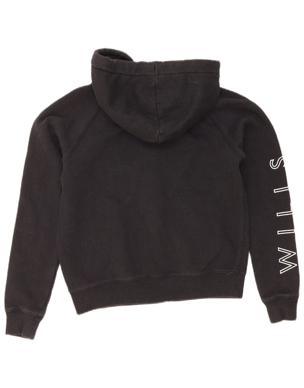 Sweter damski Jack Wills z grafiką i zamkiem błyskawicznym, UK 8, mały, czarny, bawełniany