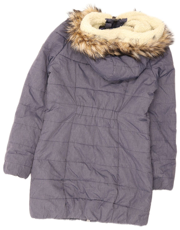 Damska wyściełana kurtka z kapturem Superdry UK 14, średni niebieski nylon
