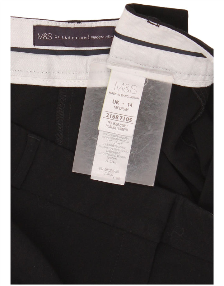 Damskie spodnie garniturowe MARKS & SPENCER UK 14 Medium W34 L26 Czarne