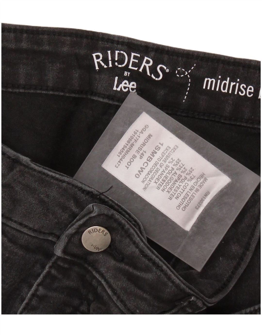 Dżinsy damskie LEE Riders Mid Rise Bootcut przycięte US 14 XL W32 L24 czarne