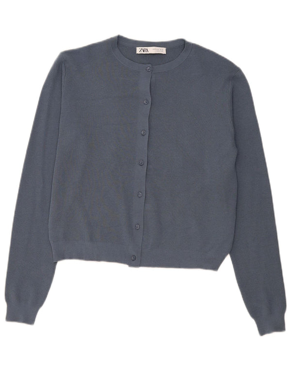 Sweter damski Zara Crop Cardigan UK 10 Small, granatowy, wiskoza