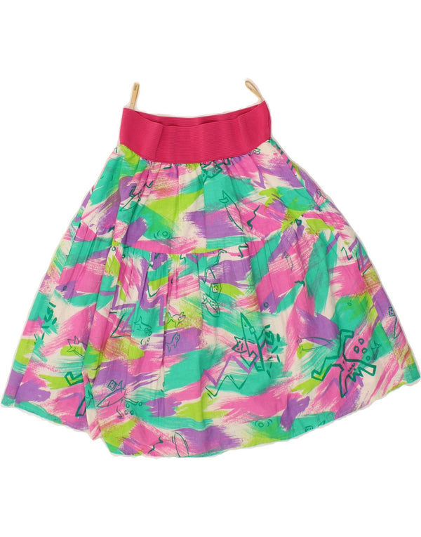 C&A Womens Abstract Pattern A-Line Skirt W28 Medium Multicoloured Cotton