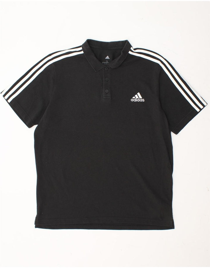 Męska koszulka polo ADIDAS, duża, czarna, bawełniana