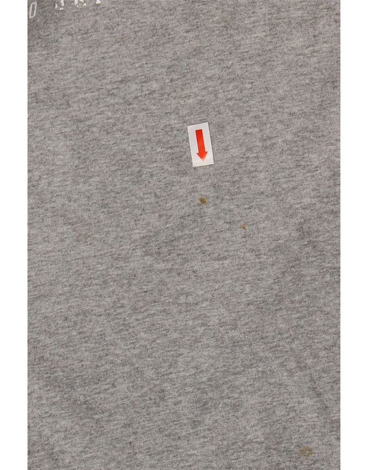 Męski T-shirt z grafiką ADIDAS, mały, szary, bawełniany