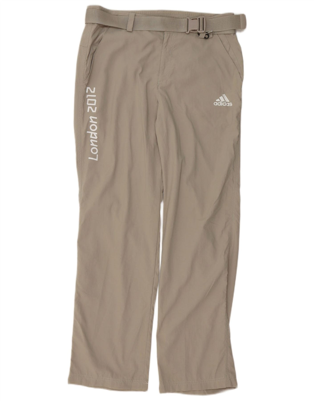 Męskie spodnie chino Adidas Graphic Straight Medium W32 L32 Szary poliester