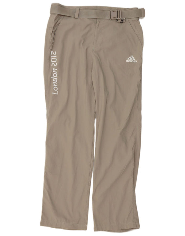 Męskie spodnie chino Adidas Graphic Straight Medium W32 L32 Szary poliester