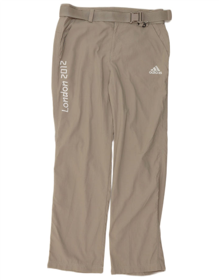 Męskie spodnie chino Adidas Graphic Straight Medium W32 L32 Szary poliester