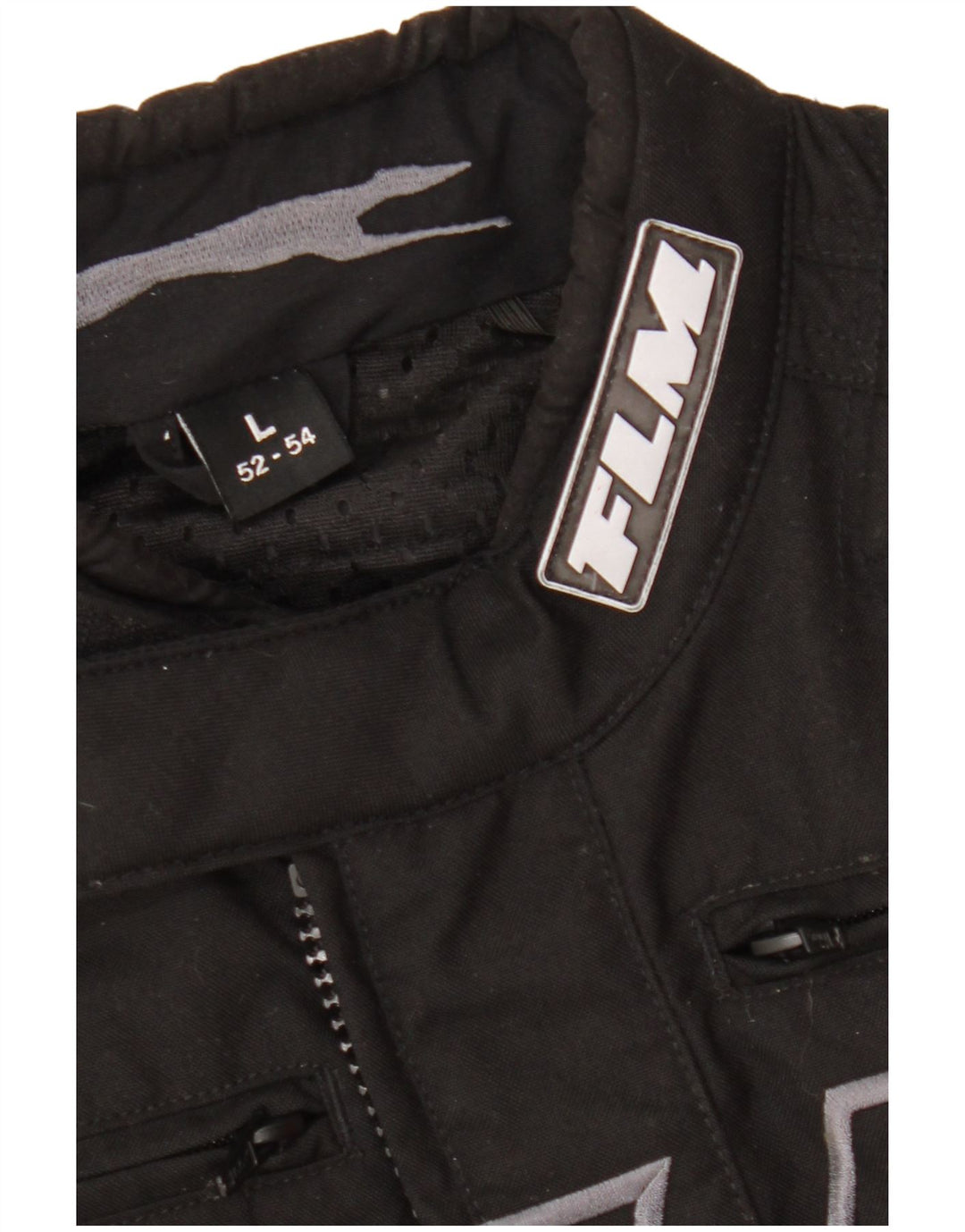 Męska kurtka FLM Graphic Racer IT 52/54, duża, czarna, poliamidowa