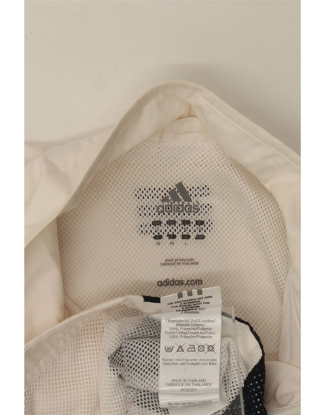 Damska kurtka dresowa ADIDAS UK 12 w kolorze średniej bieli