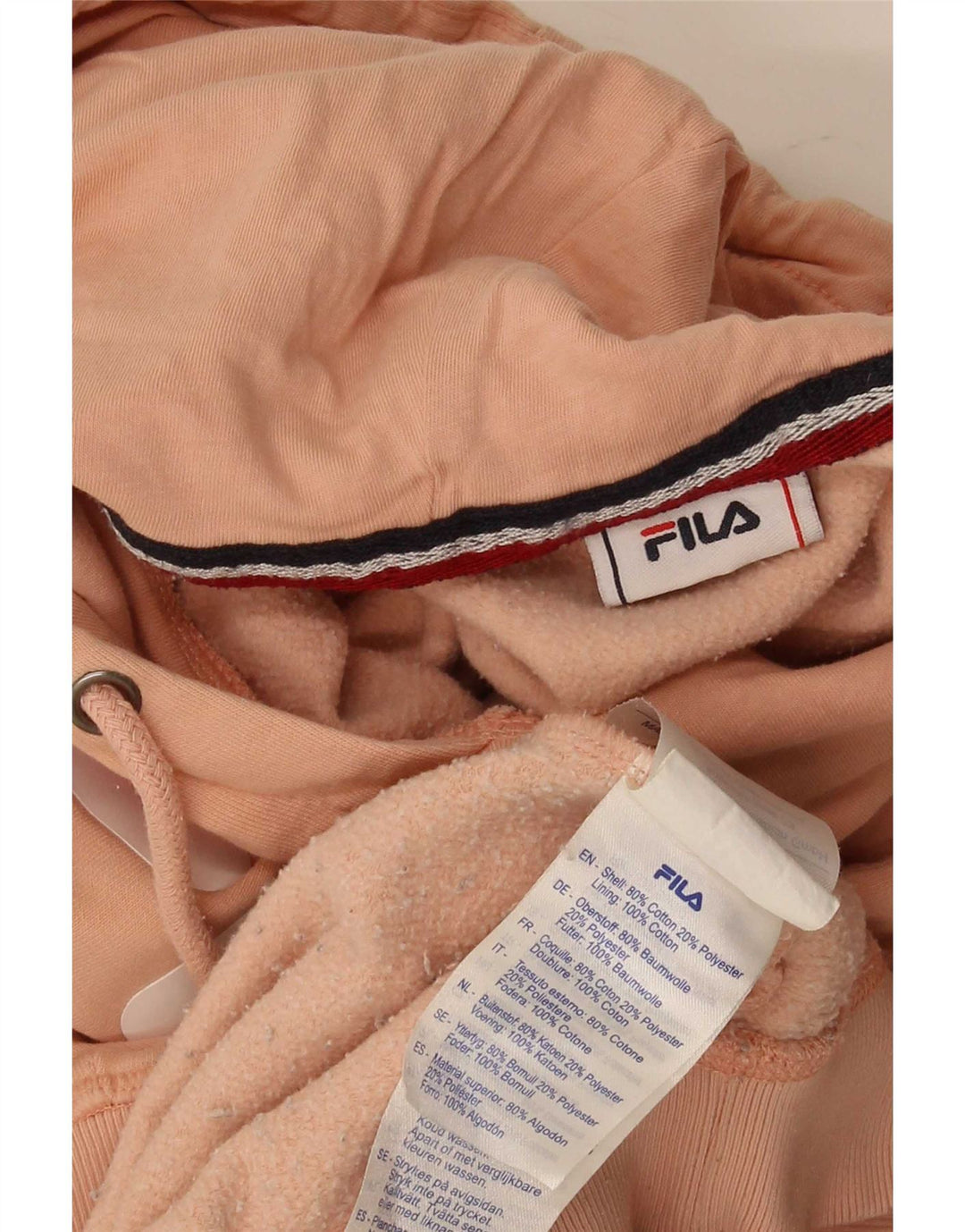 Męski sweter z kapturem Fila, średnioróżowy, bawełniany