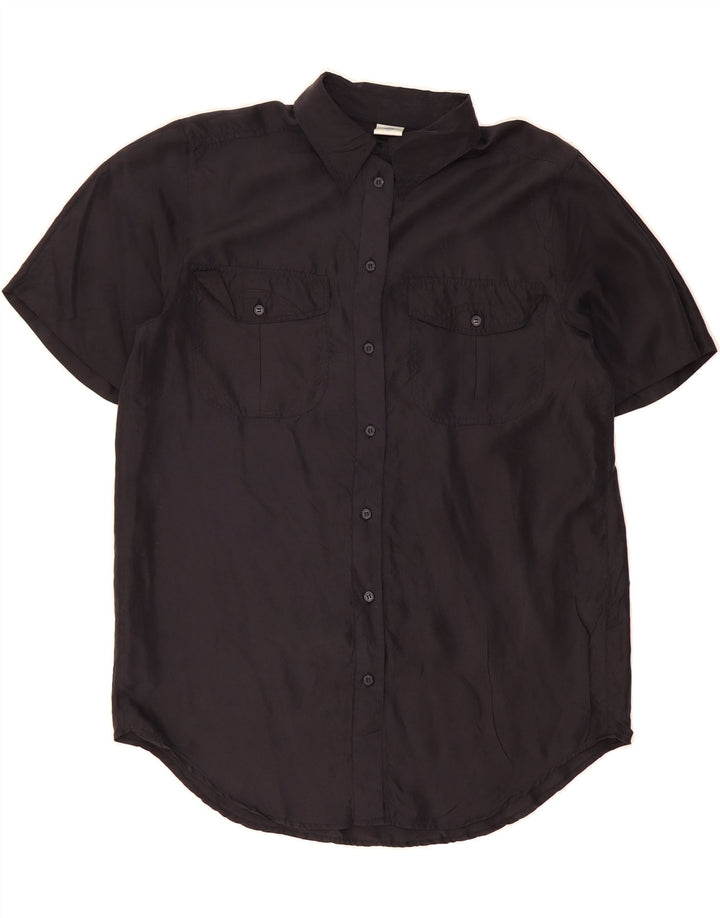 NEW FAST Womens Short Sleeve Shirt EU 38 Medium Black Silk Vintage New Fast and Second-Hand New Fast from Messina Hembry 
