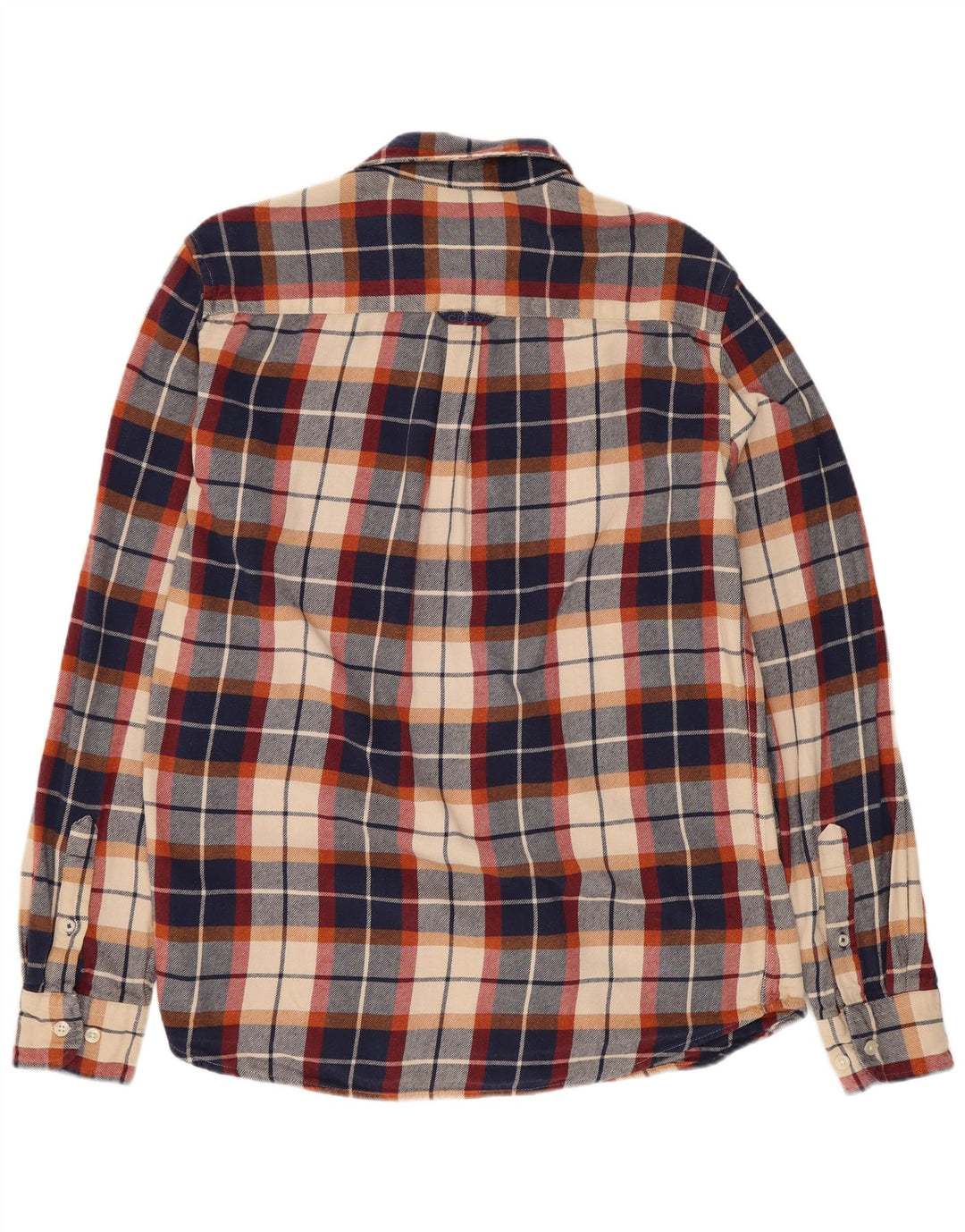 Crew Clothing Męska koszula flanelowa, średnia, granatowa, bawełniana w kratkę