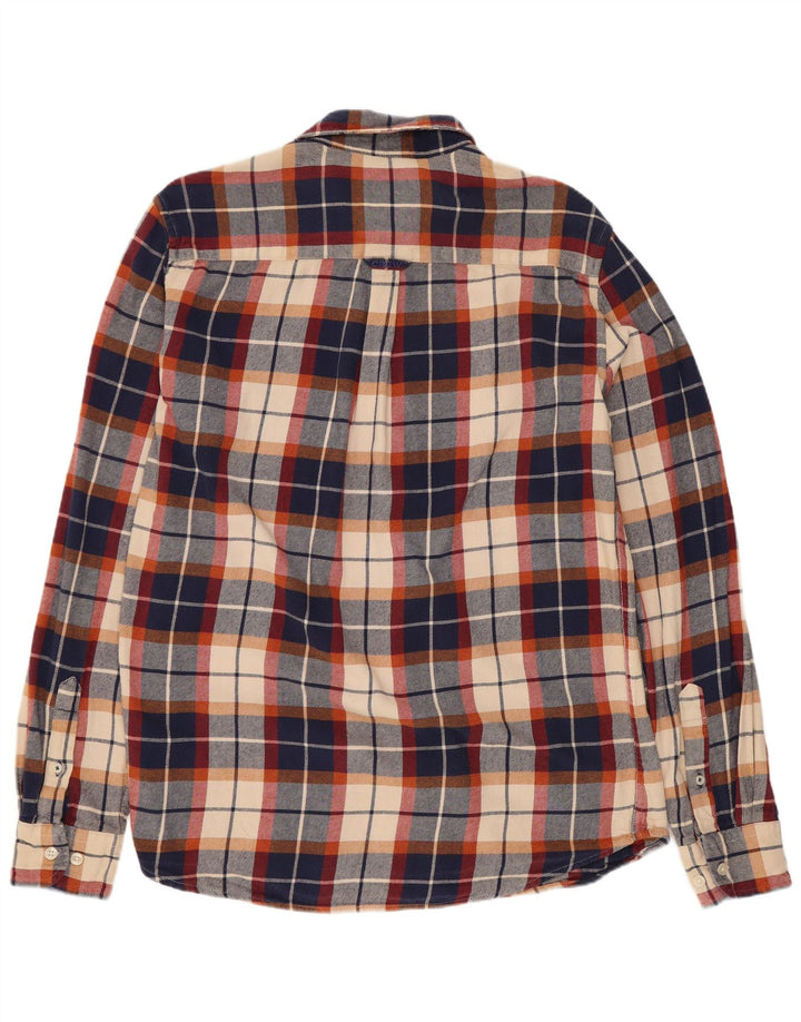 Crew Clothing Męska koszula flanelowa, średnia, granatowa, bawełniana w kratkę
