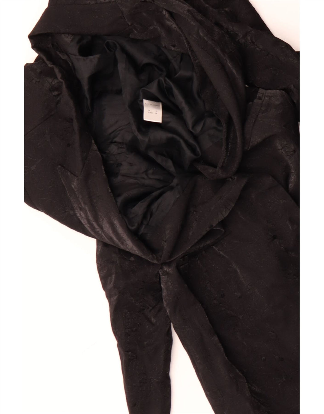 Płaszcz damski RICHARDS UK 10 Small, czarny, w kwiaty, wiskoza