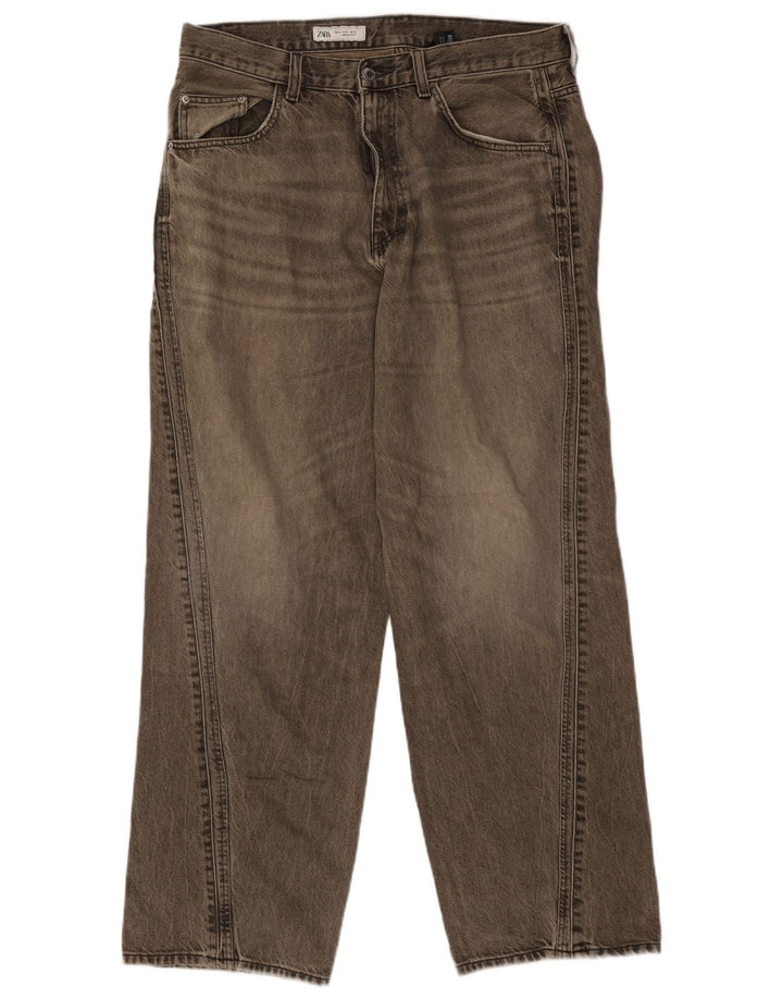 Damskie luźne dżinsy Zara EU 42 Large W32 L32 Szara bawełna