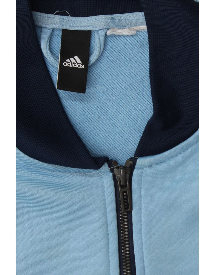 Męska kurtka dresowa Adidas, duża, niebieska, z blokami kolorów, poliester