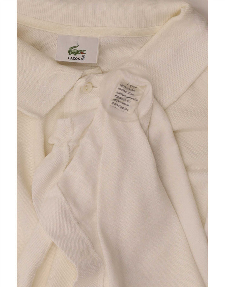 Męska koszulka polo Lacoste, rozmiar 5, duża, biała, bawełniana