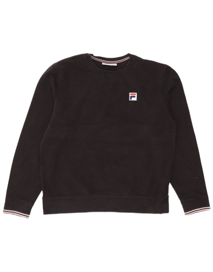 Bluza męska Fila Sweter średni czarny, bawełniany