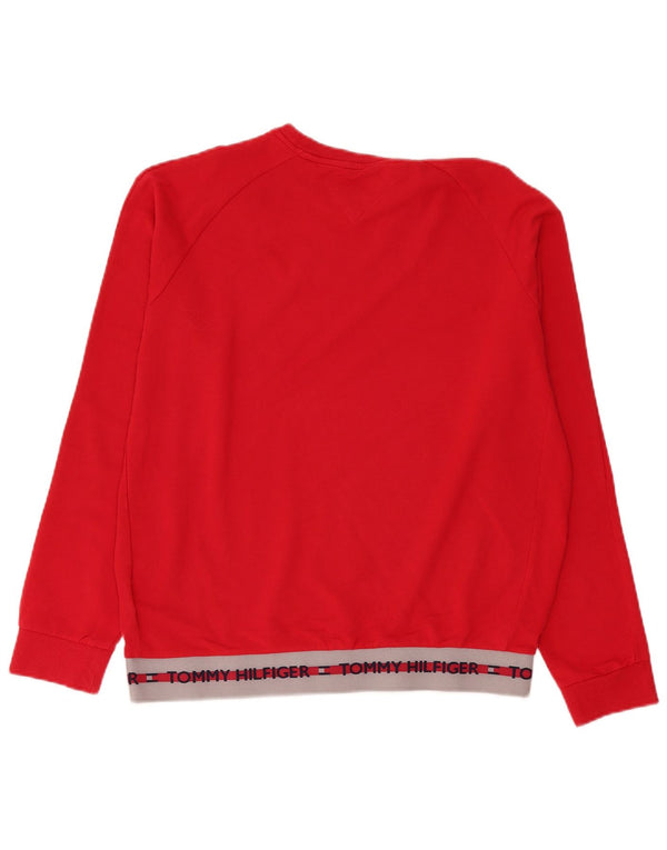 Męska bluza z grafiką Tommy Hilfiger XL, bawełniana w bloki kolorów, czerwona