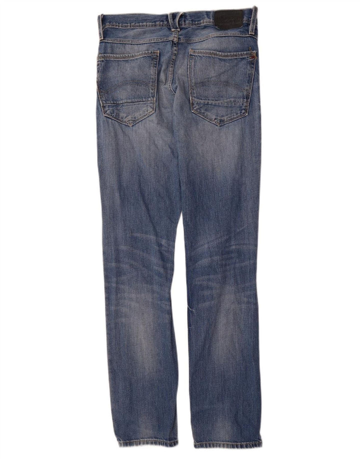 TOMMY HILFIGER Mens Distressed Straight Jeans W32 L34 Blue