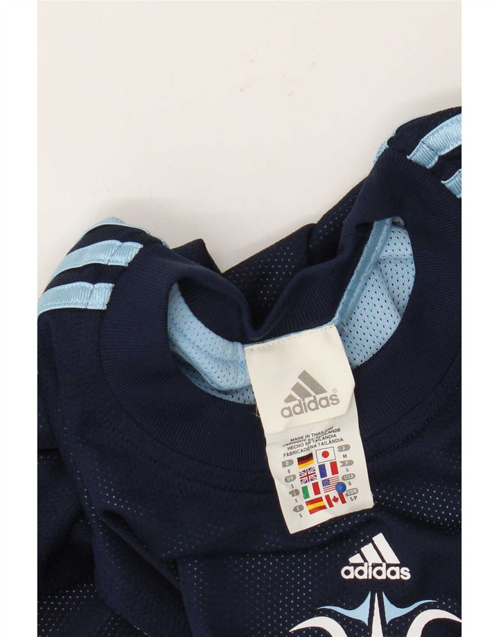 Adidas Męska kamizelka z grafiką, mała, granatowa, poliestrowa