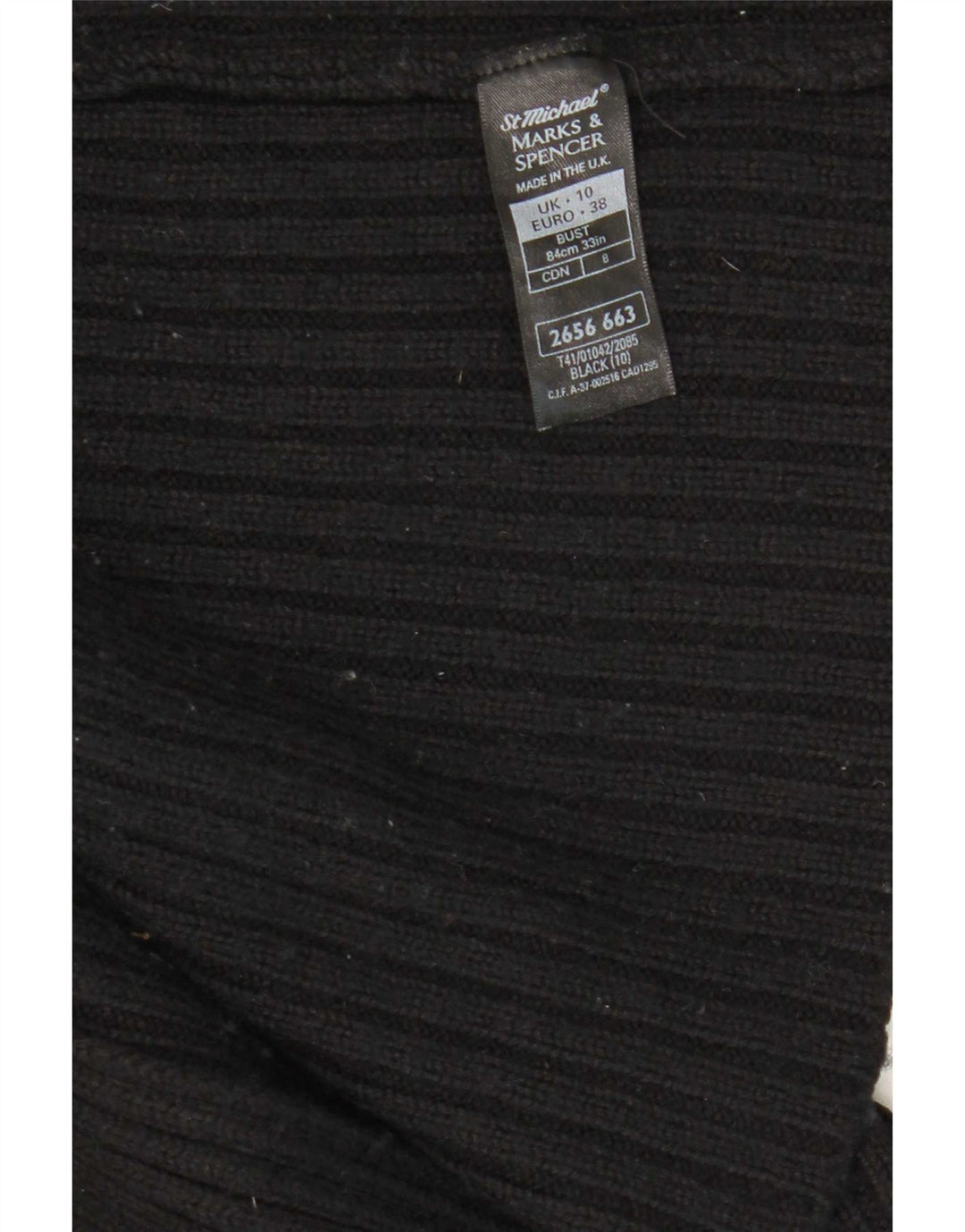 Marks & Spencer Damski sweter oversize z otwartym kardiganem UK 10, mały, czarny