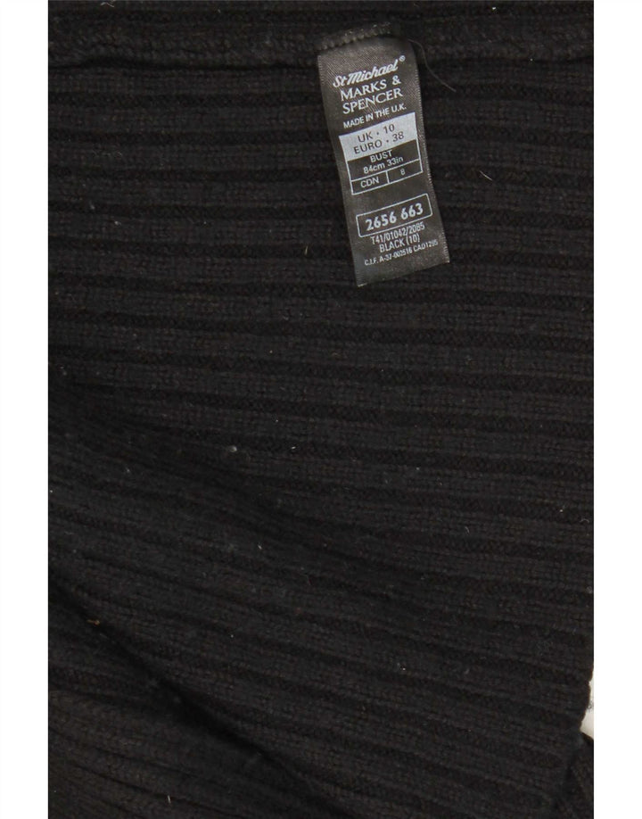 Marks & Spencer Damski sweter oversize z otwartym kardiganem UK 10, mały, czarny