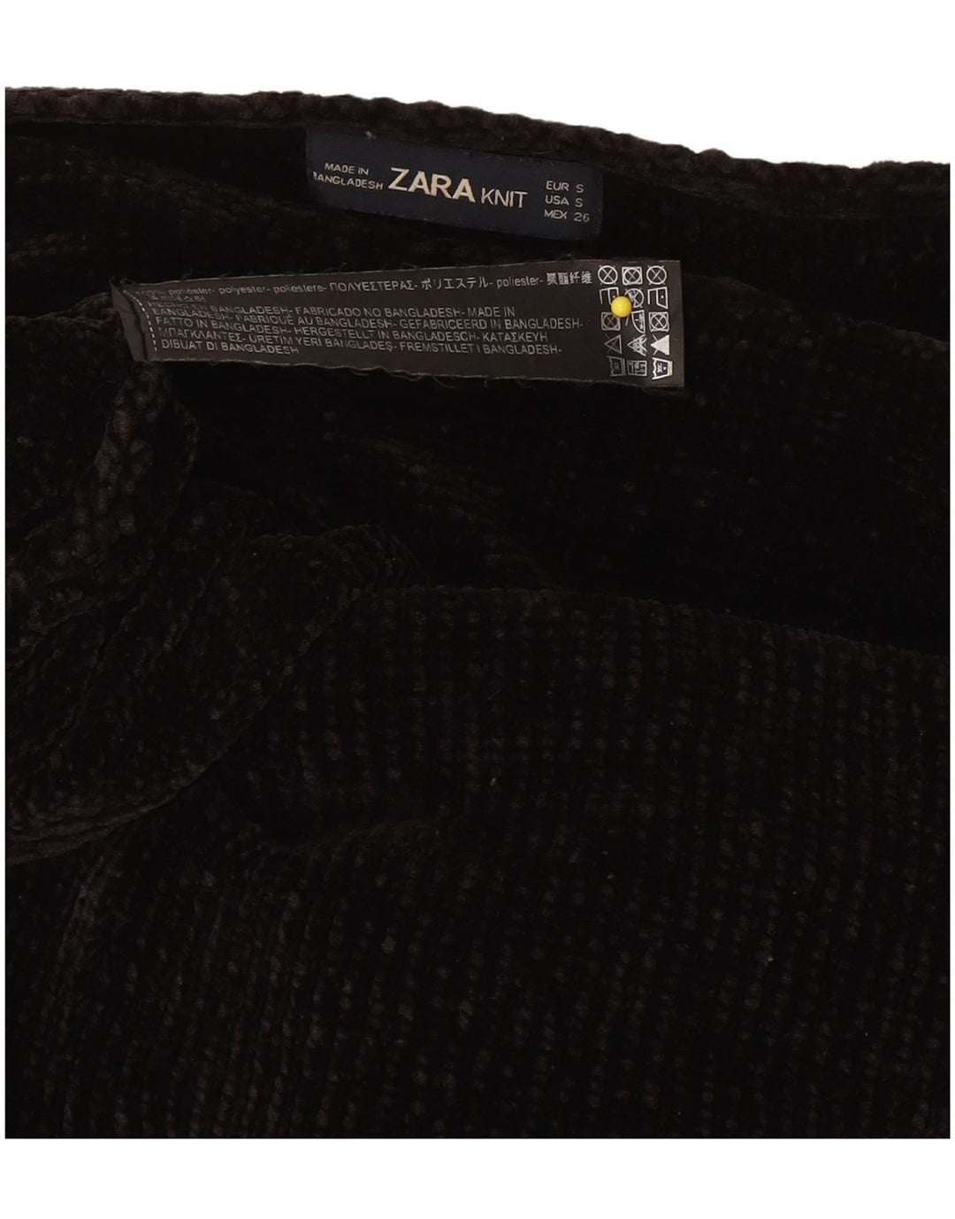 Damski sweter oversize z dekoltem w łódkę Zara UK 10, mały, czarny poliester