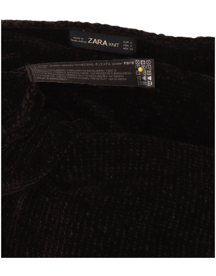 Damski sweter oversize z dekoltem w łódkę Zara UK 10, mały, czarny poliester