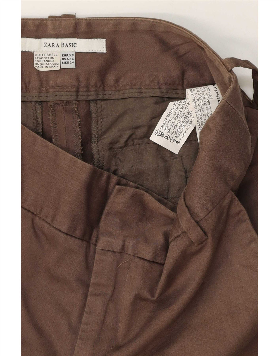 Damskie spodenki Zara XS W24 Brązowe bawełniane