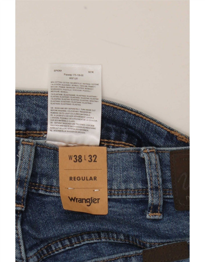 Męskie jeansy Wrangler Regular Straight W38 L32 Niebieskie bawełniane