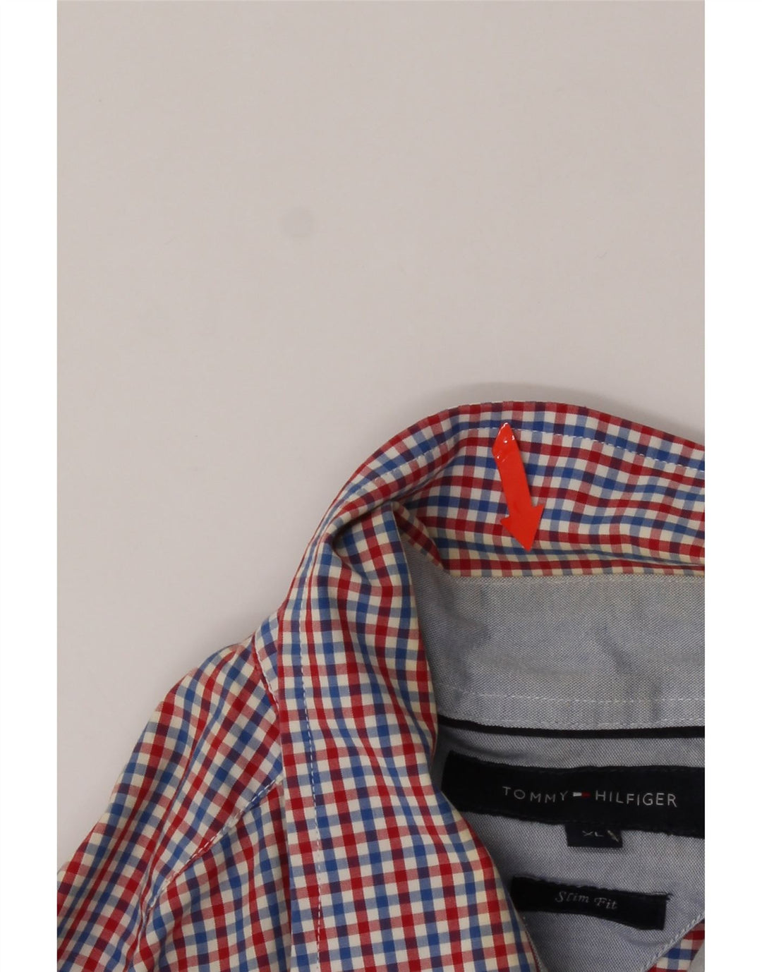 TOMMY HILFIGER Mens Slim Fit Shirt XL Multicoloured Gingham Cotton Vintage Tommy Hilfiger and Second-Hand Tommy Hilfiger from Messina Hembry 