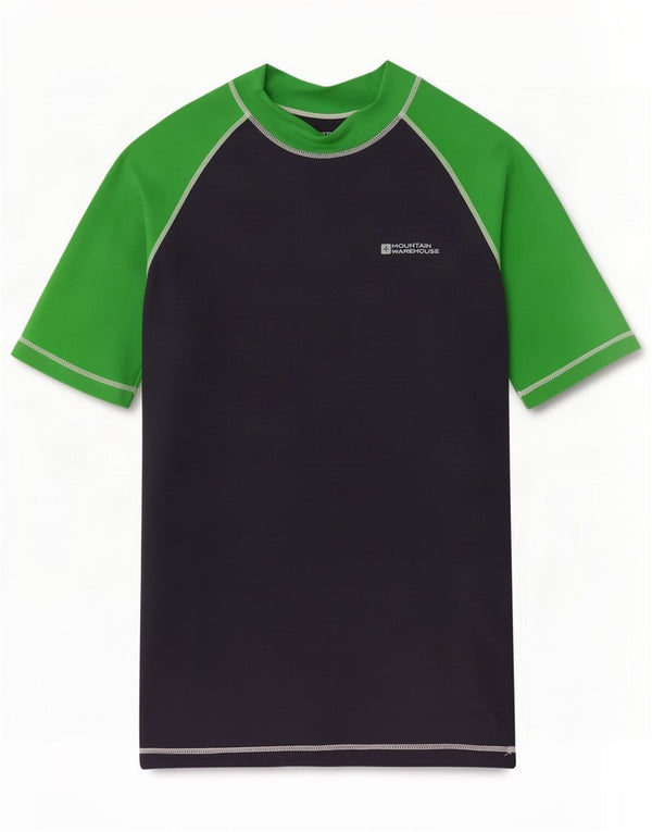 Mountain Warehouse Boys T-Shirt Top 13-14 Years Black Colourblock Nylon