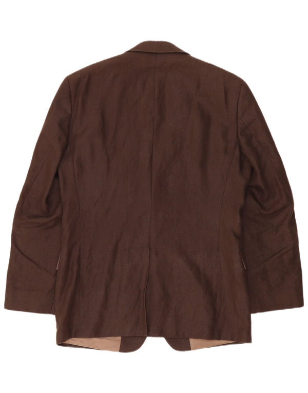 SOLBIATI Męska marynarka zapinana na 2 guziki IT 48 Średni brązowy lniany